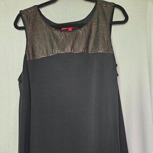 Narciso Rodriguez Tank Top Womens XL Black Gold Sequin Sleeveless Pullover